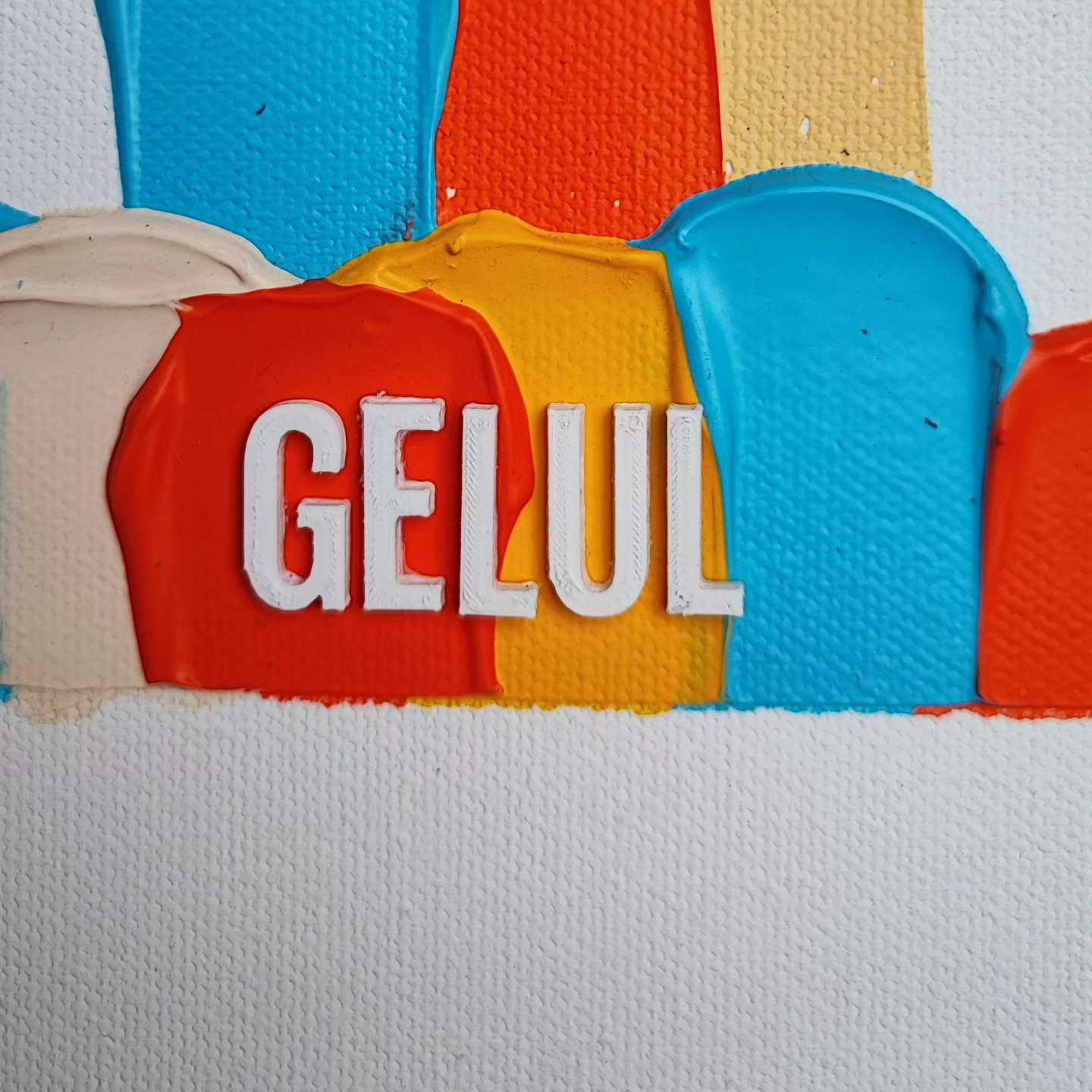 Quartier Printanier - 80x80cm - 2024 - Tableau abstrait moderne coloré géométrique