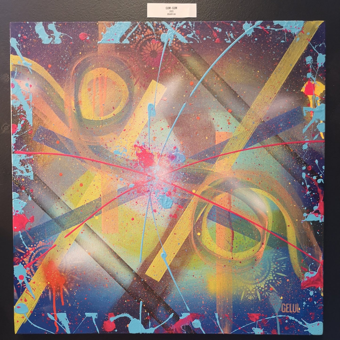 Gum-Gum - 50x50cm - 2021 - Tableau abstrait coloré
