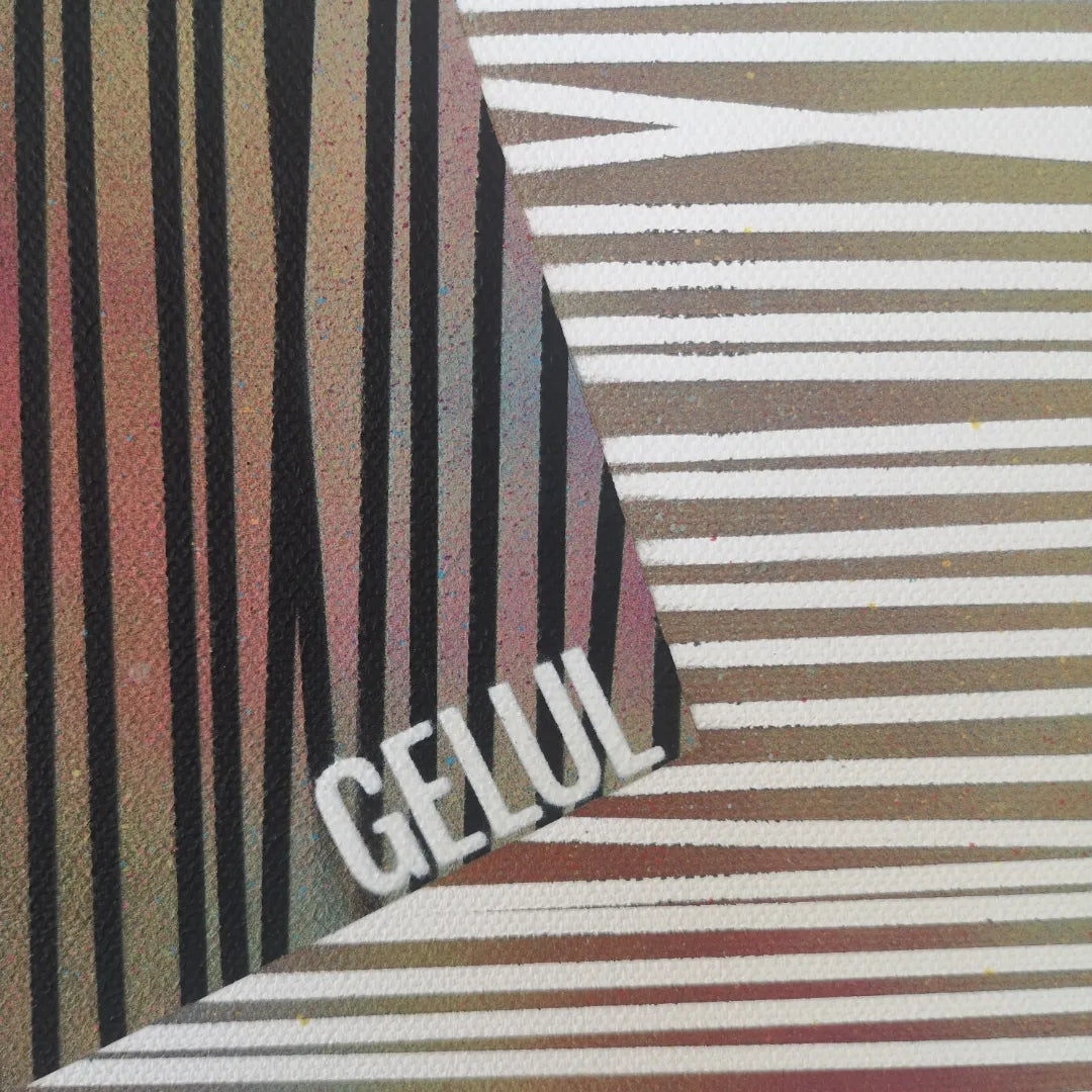 Zèbre - 60x60cm - 2022 - Tableau moderne abstrait coloré géométrique