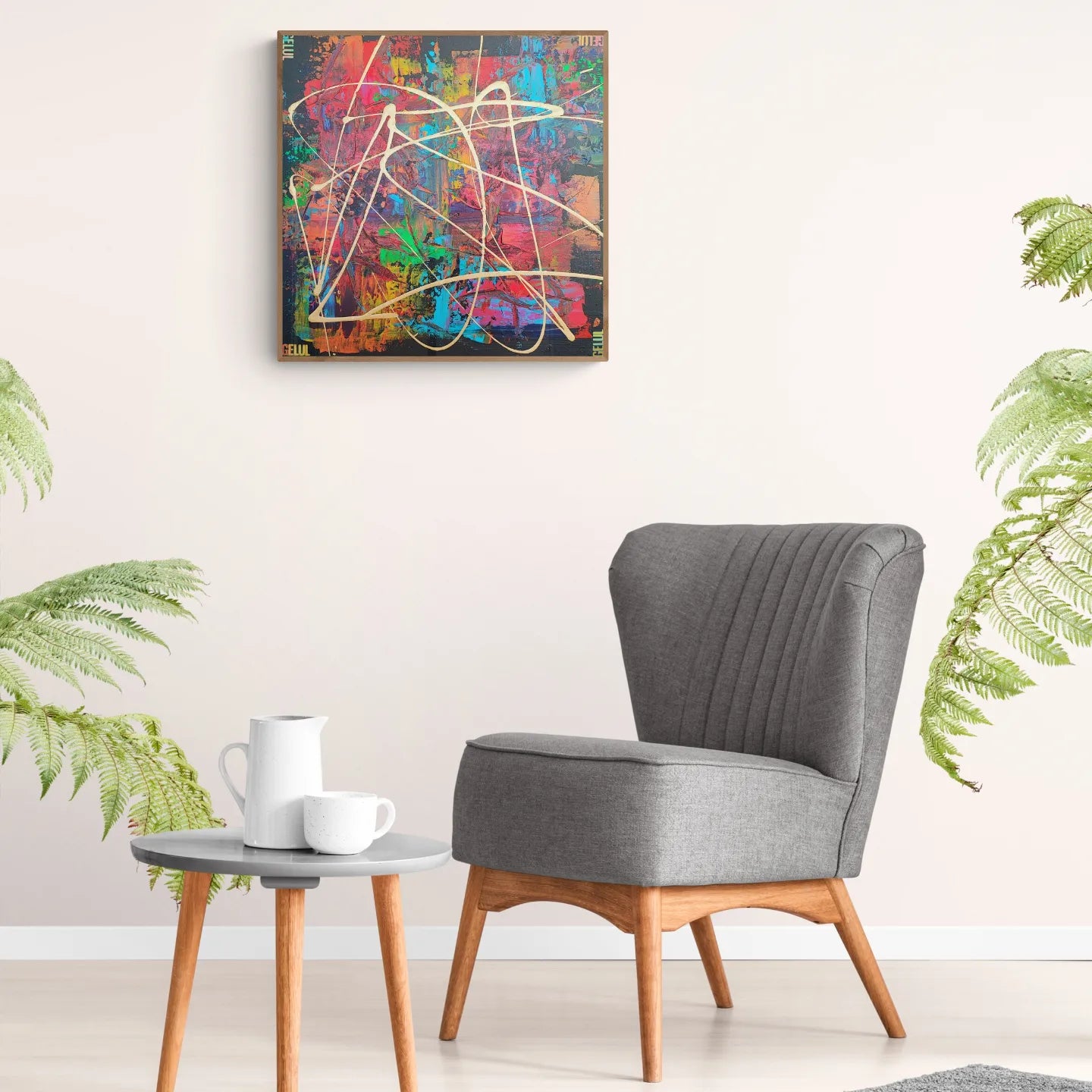 Phoenix 2 - 60x60cm - 2023 - Tableau abstrait moderne coloré