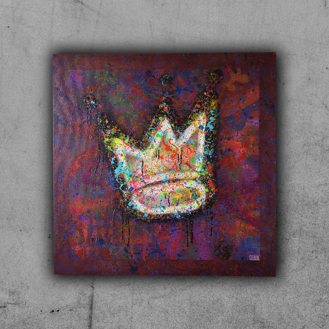 Quing - 80x80cm - 2021 - Tableau abstrait couronne