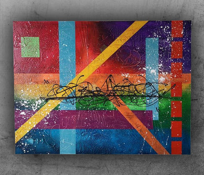 Faille Lisse - 80x60cm - 2021 - Tableau abstrait moderne coloré