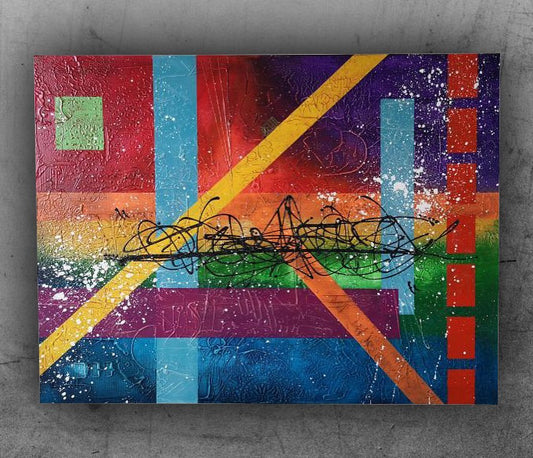 Faille Lisse - 80x60cm - 2021 - Tableau abstrait moderne coloré