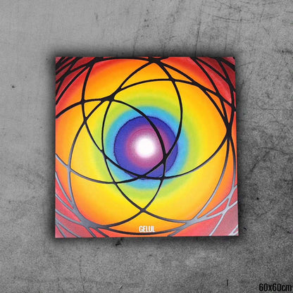 Pendora - 60x60cm - Tableau abstrait moderne coloré