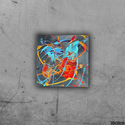 Chammal - 30x30cm - Tableau abstrait moderne coloré