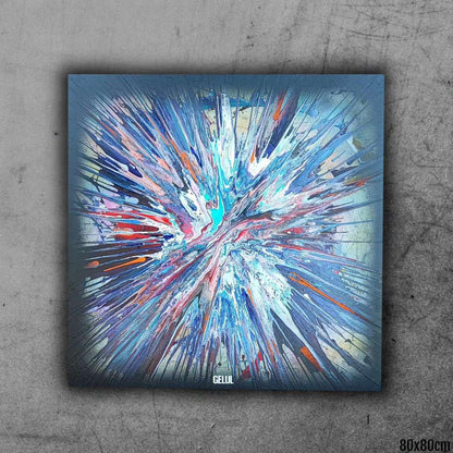 Nova - 80x80cm - Tableau abstrait moderne coloré