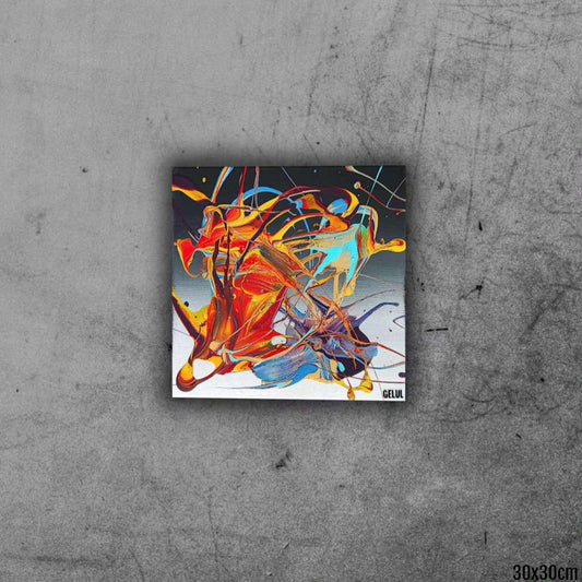 Chammal 2 - 30x30cm - Tableau abstrait moderne coloré
