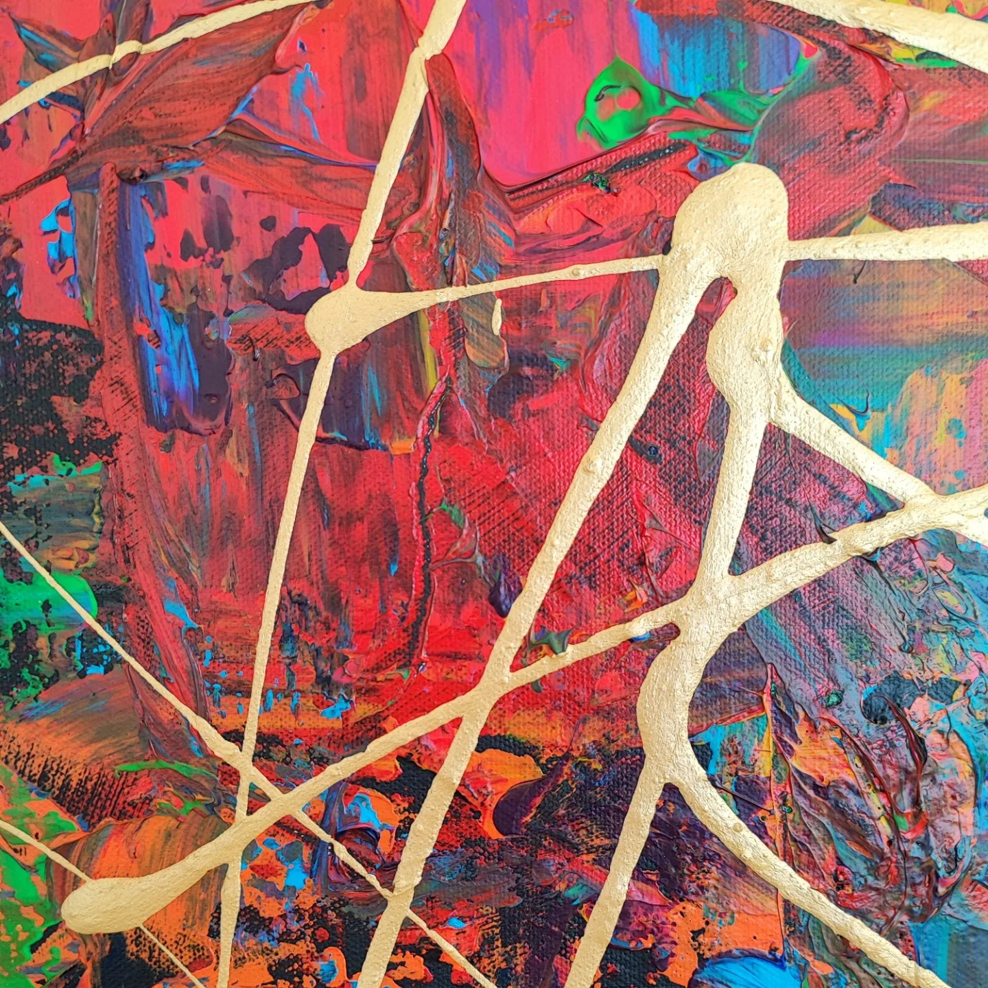 Phoenix 2 - 60x60cm - 2023 - Tableau abstrait moderne coloré