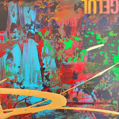Phoenix 2 - 60x60cm - 2023 - Tableau abstrait moderne coloré