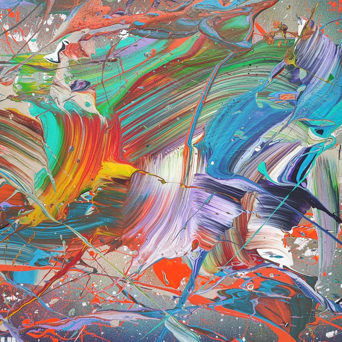 Jet-Stream - 100x50cm - 2023 - Tableau abstrait moderne coloré