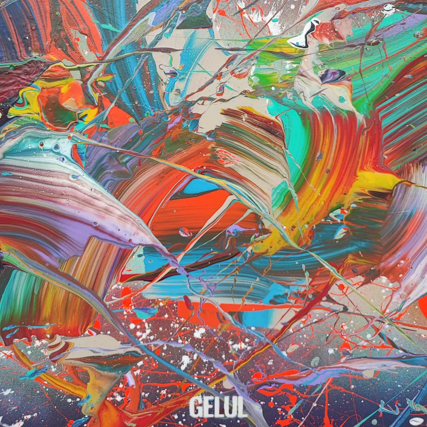 Jet-Stream - 100x50cm - 2023 - Tableau abstrait moderne coloré