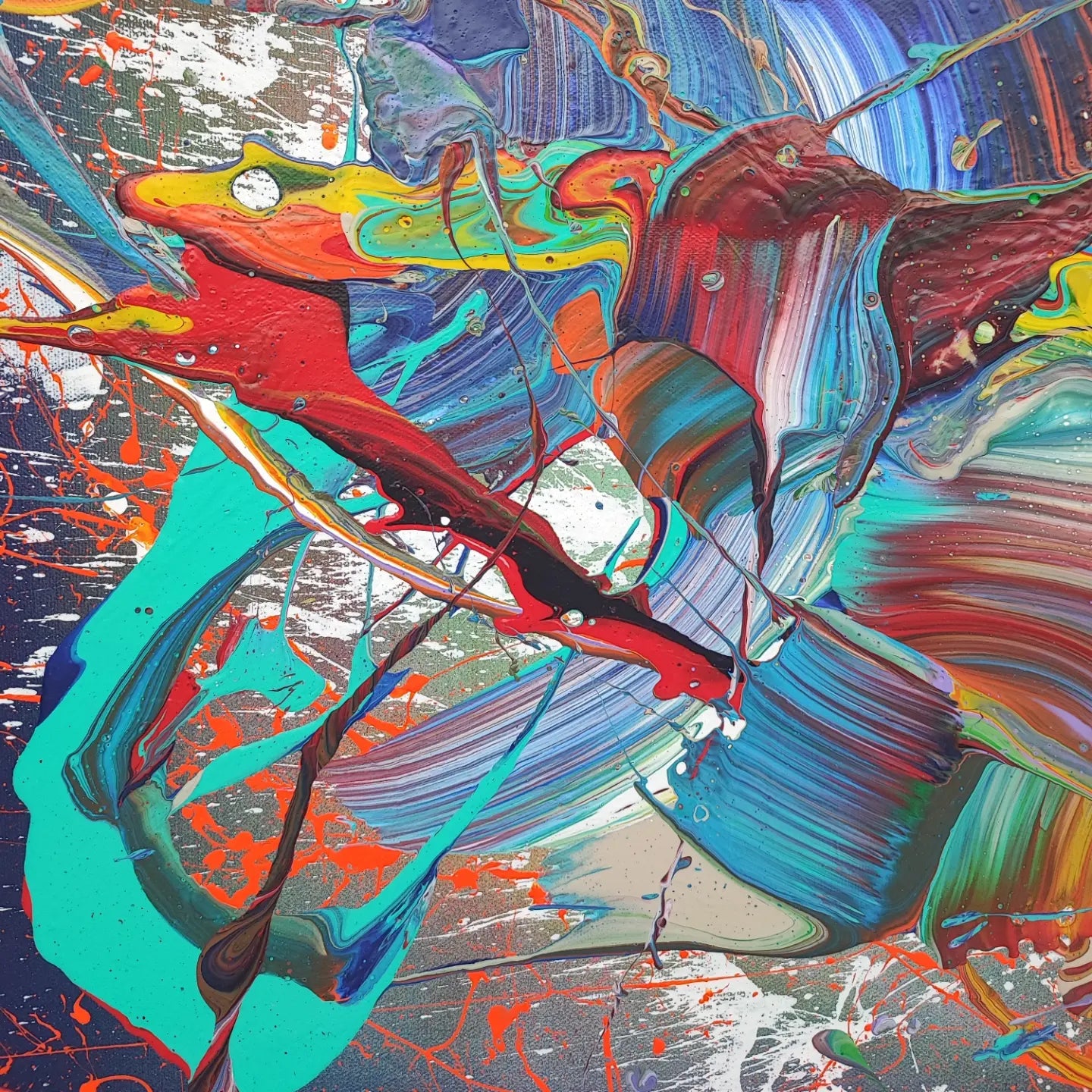 Jet-Stream - 100x50cm - 2023 - Tableau abstrait moderne coloré
