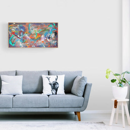 Jet-Stream - 100x50cm - 2023 - Tableau abstrait moderne coloré