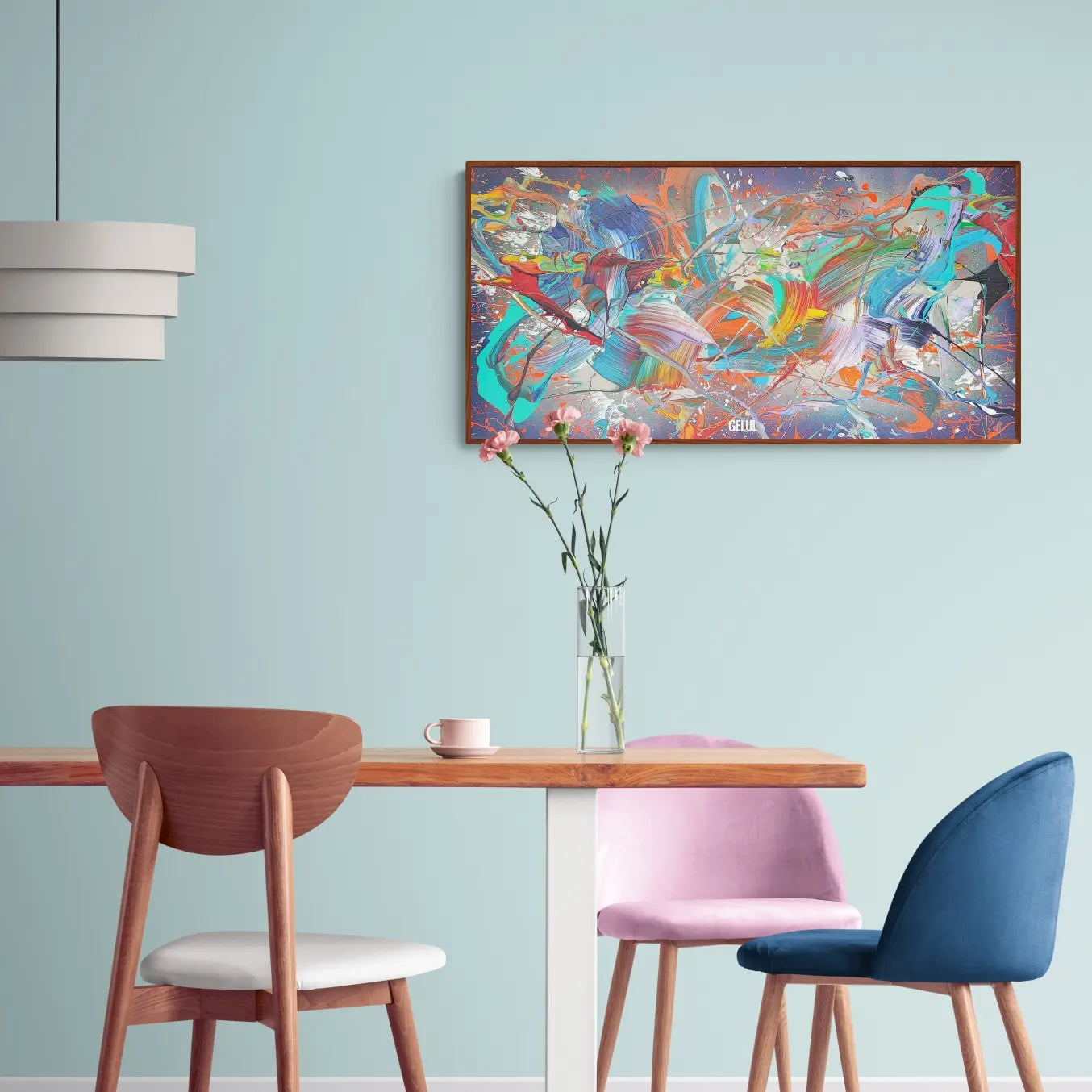 Jet-Stream - 100x50cm - 2023 - Tableau abstrait moderne coloré