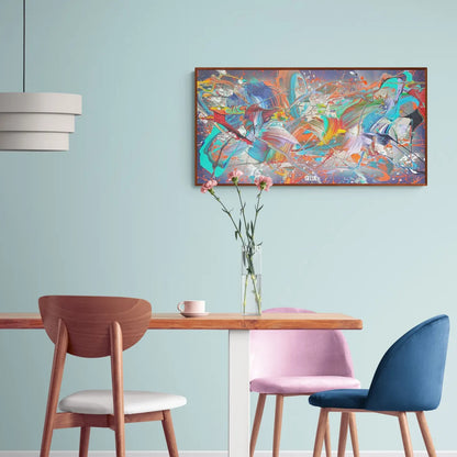 Jet-Stream - 100x50cm - 2023 - Tableau abstrait moderne coloré