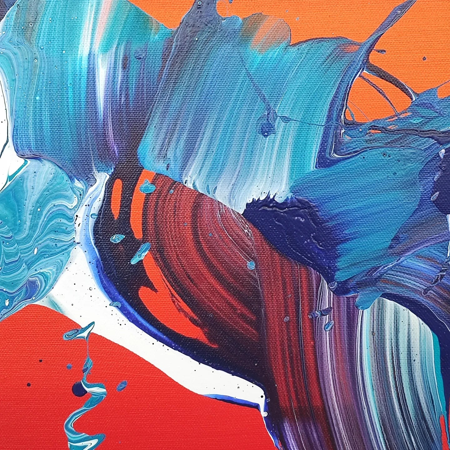 Benguela - 60x60cm - 2023 - Tableau abstrait moderne coloré