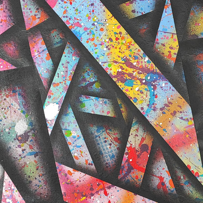 Fiber - 100x100cm - 2023 - Tableau abstrait géométrique moderne coloré
