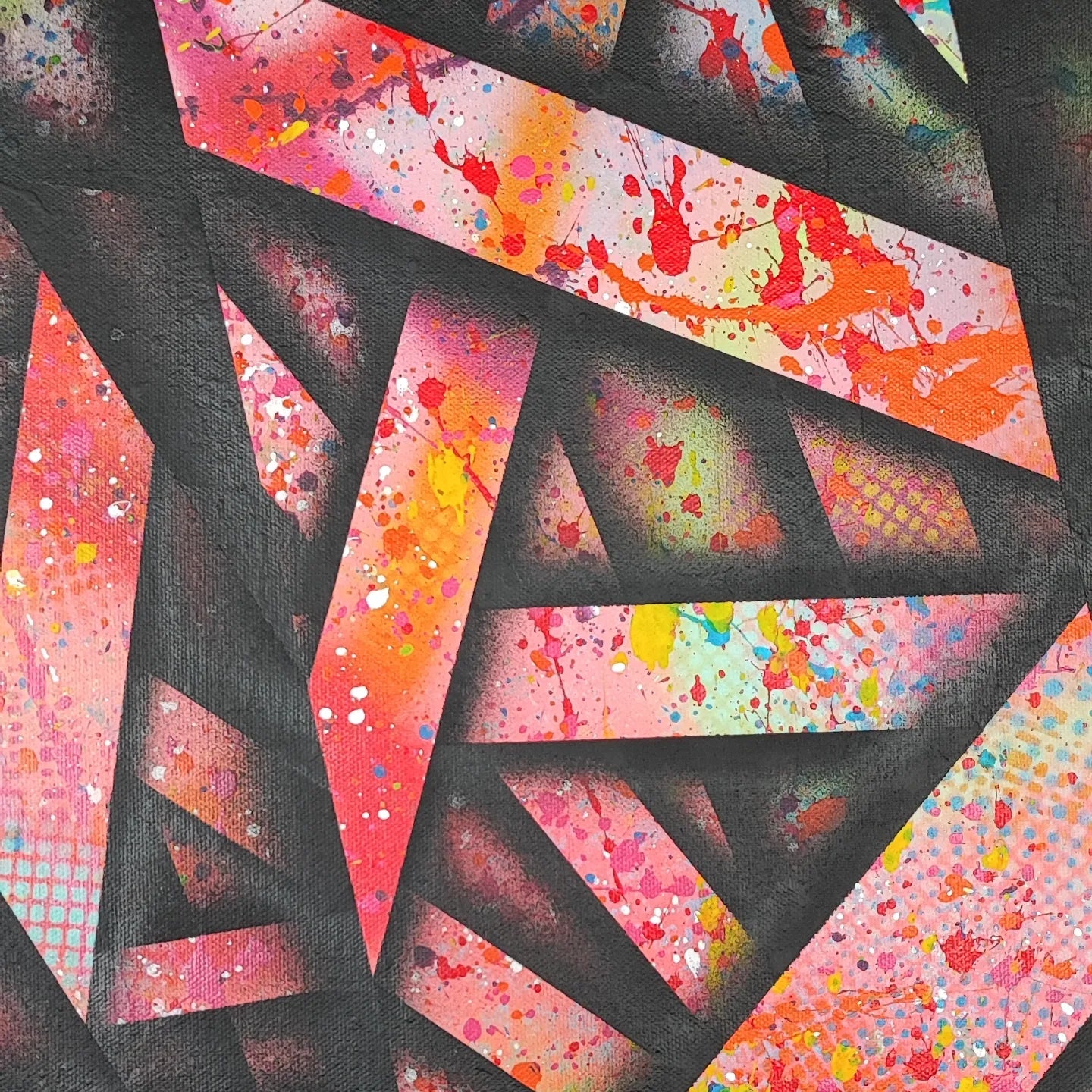 Fiber - 100x100cm - 2023 - Tableau abstrait géométrique moderne coloré