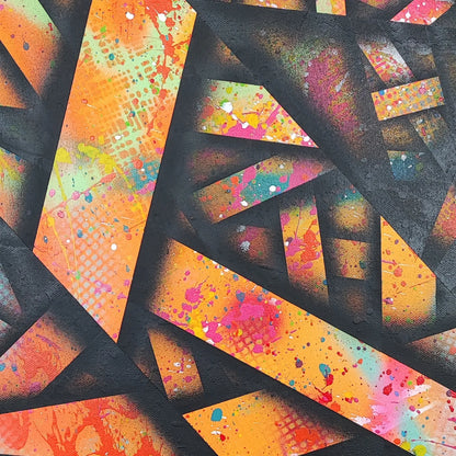 Fiber - 100x100cm - 2023 - Tableau abstrait géométrique moderne coloré