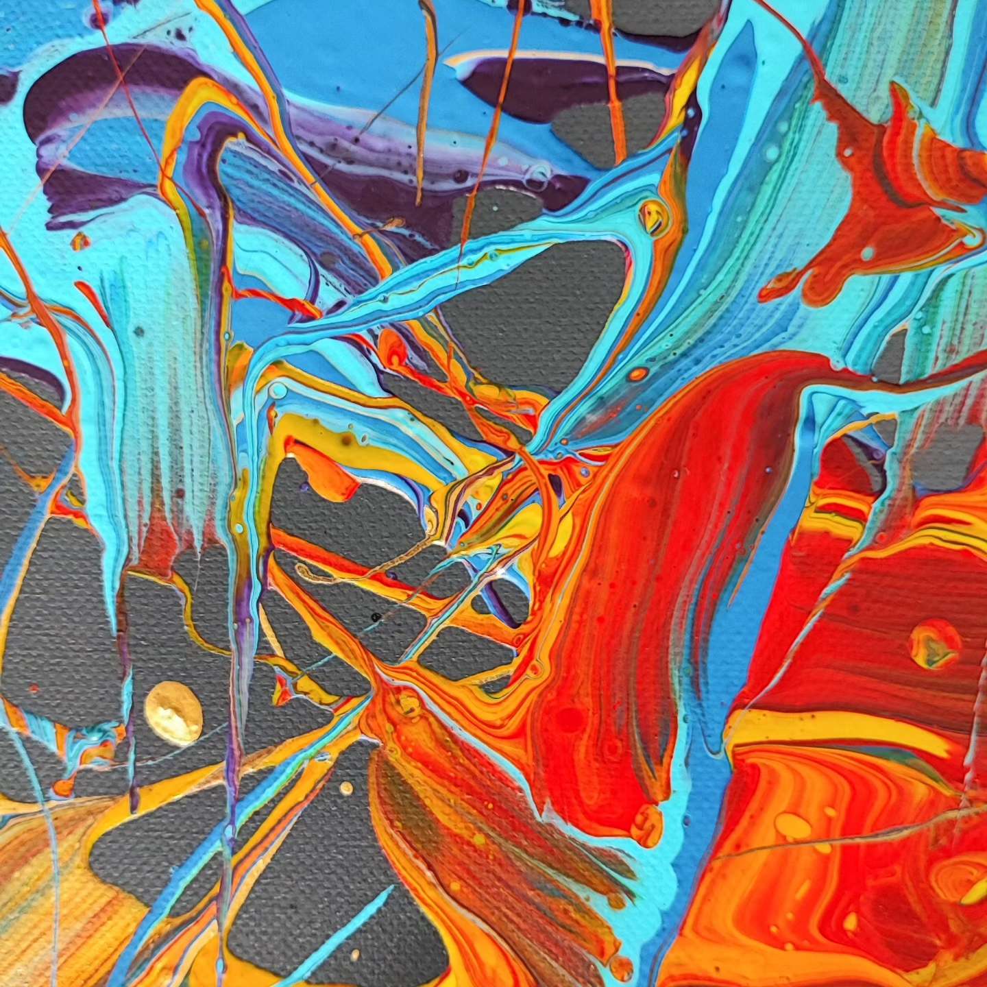 Chammal - 30x30cm - Tableau abstrait moderne coloré