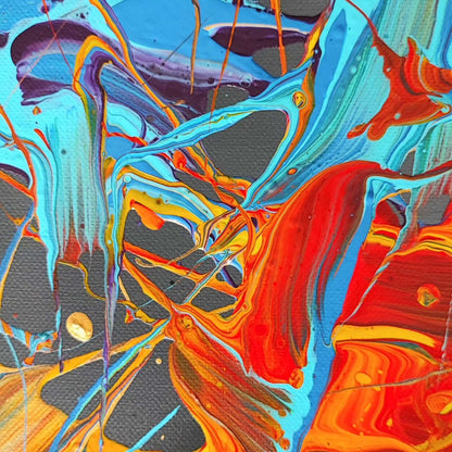 Chammal - 30x30cm - Tableau abstrait moderne coloré