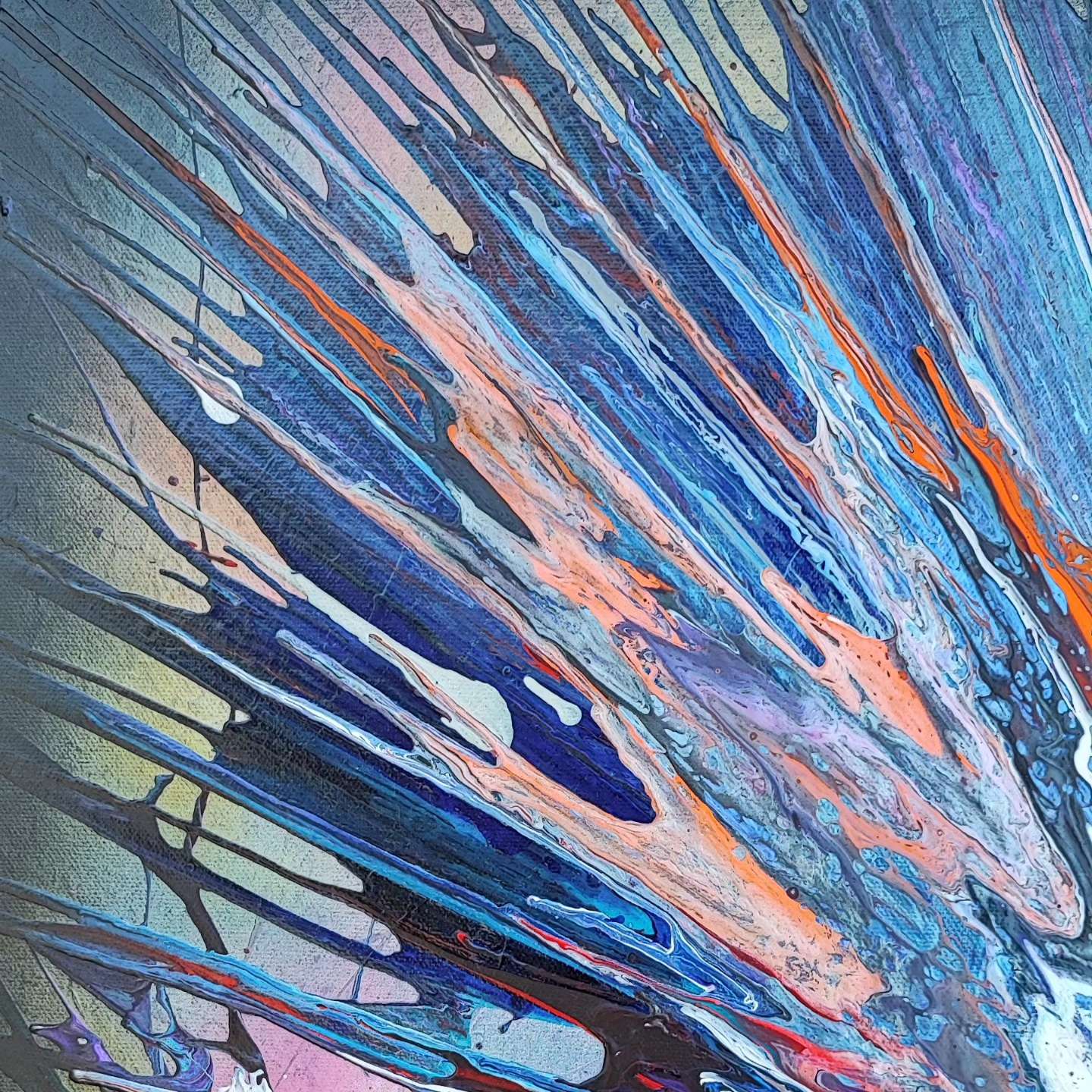 Nova - 80x80cm - Tableau abstrait moderne coloré