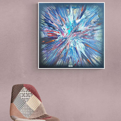 Nova - 80x80cm - Tableau abstrait moderne coloré