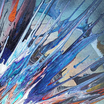 Nova - 80x80cm - Tableau abstrait moderne coloré
