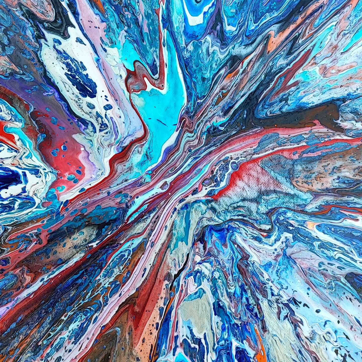 Nova - 80x80cm - Tableau abstrait moderne coloré