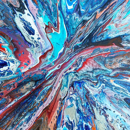 Nova - 80x80cm - Tableau abstrait moderne coloré