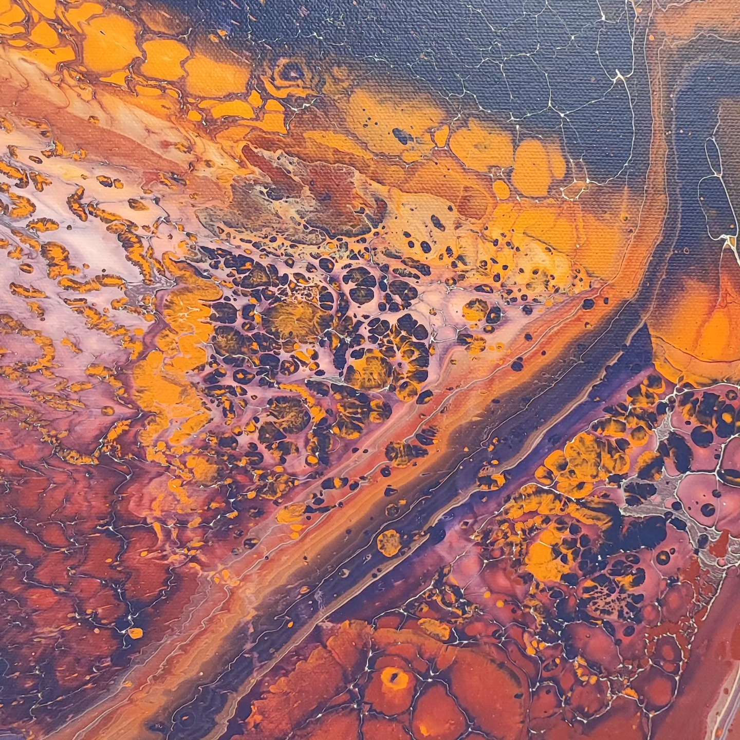 Vu de Déimos - 60x60cm - Tableau abstrait moderne coloré