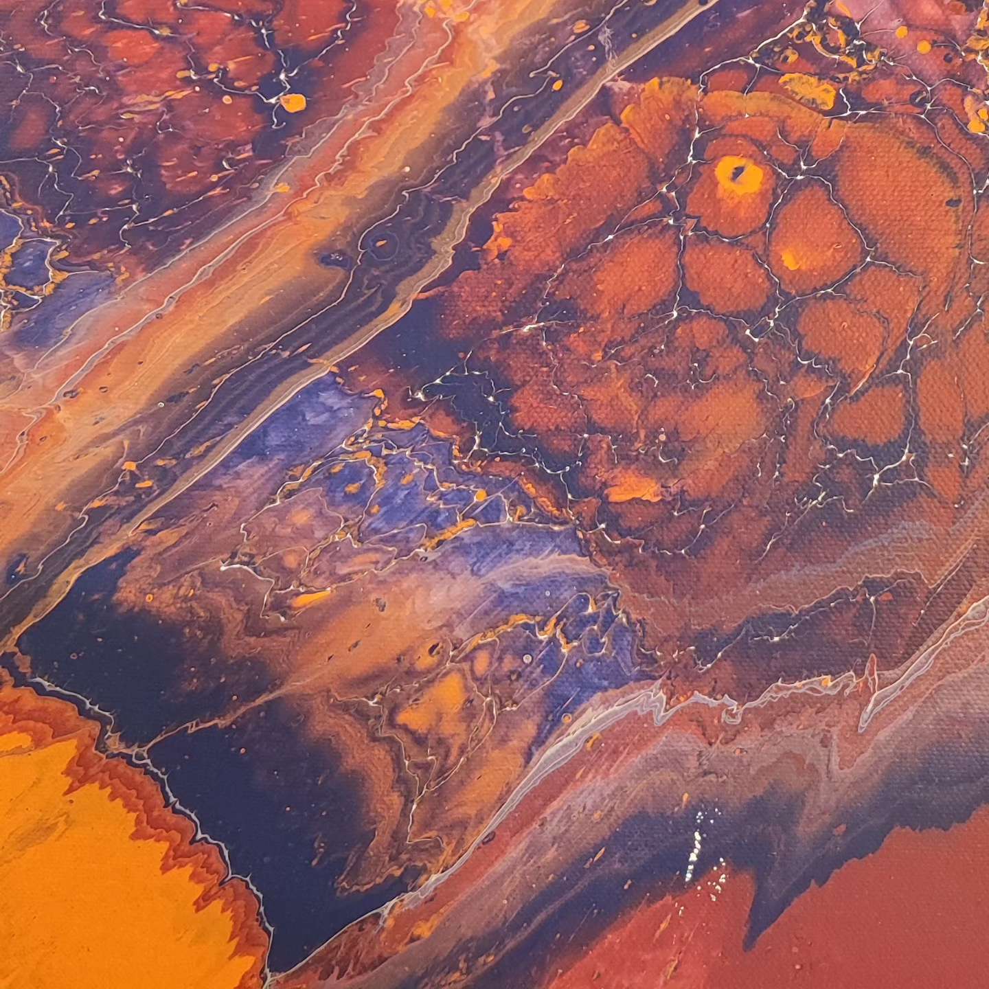 Vu de Déimos - 60x60cm - Tableau abstrait moderne coloré