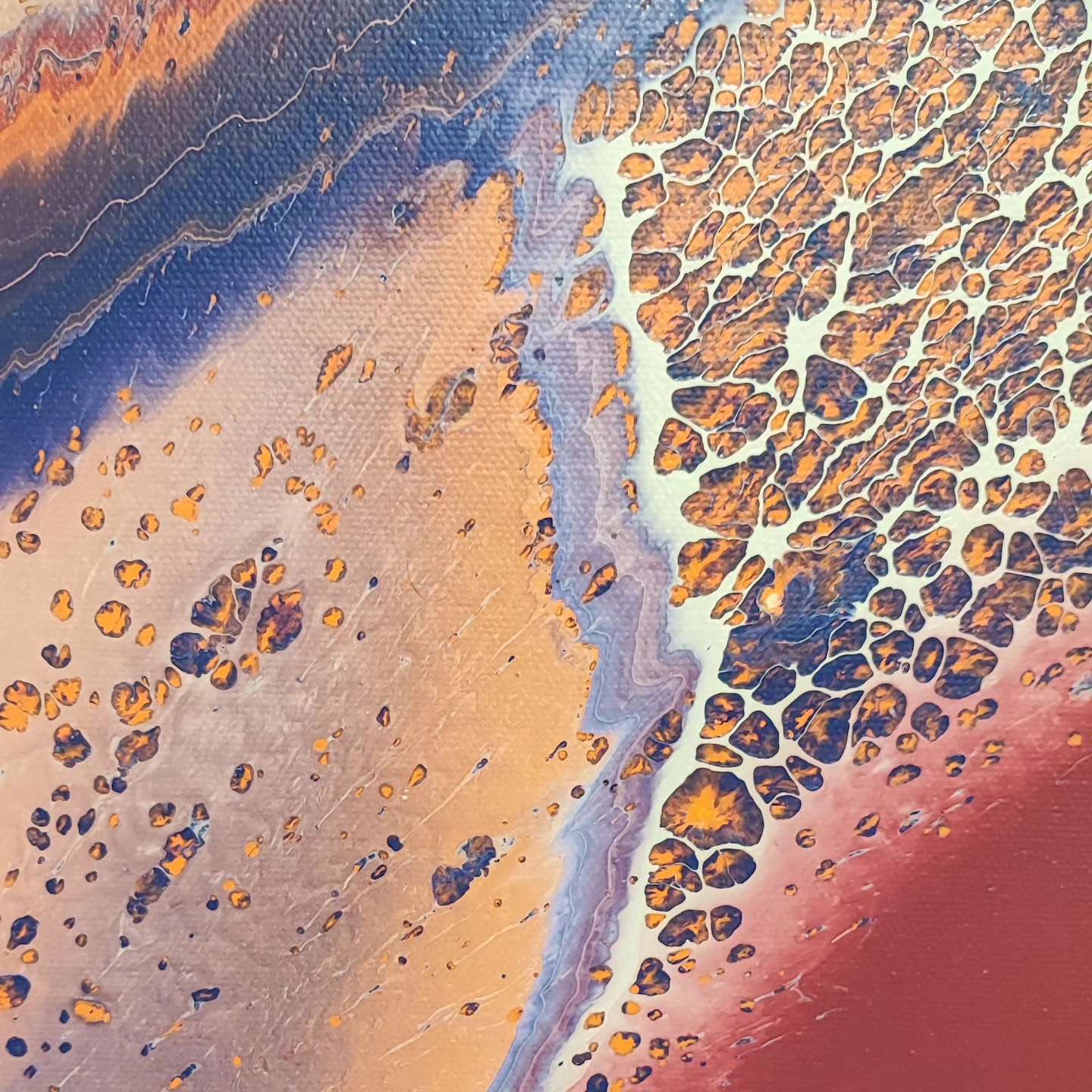 Vu de Déimos - 60x60cm - Tableau abstrait moderne coloré