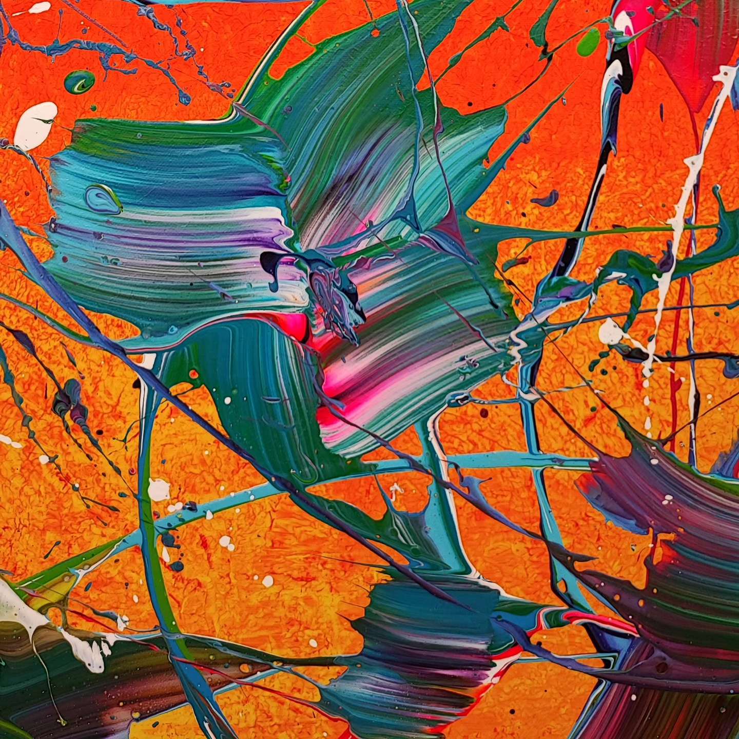 Tropical Storm - 89x116cm - Tableau abstrait moderne coloré