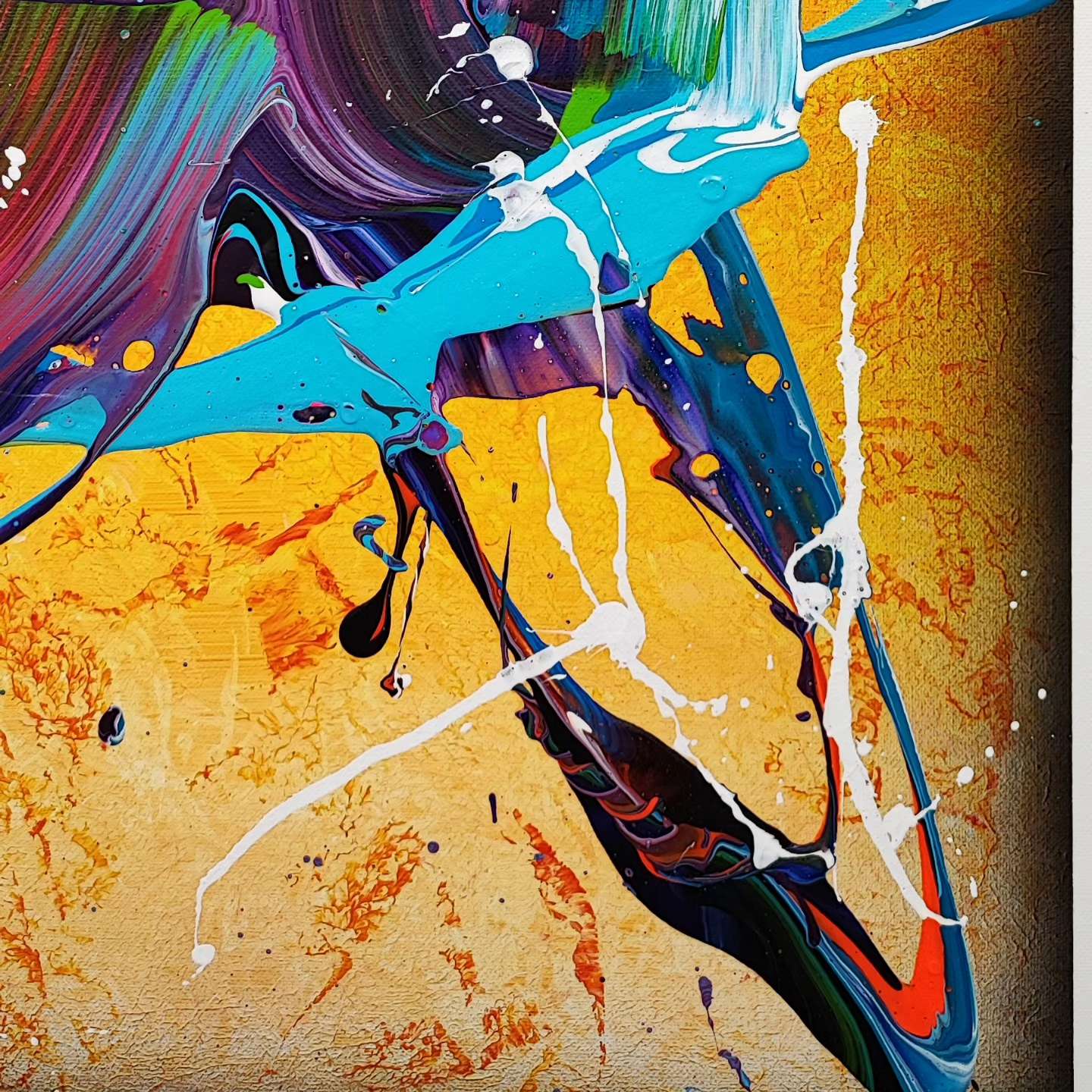 Tropical Storm - 89x116cm - Tableau abstrait moderne coloré