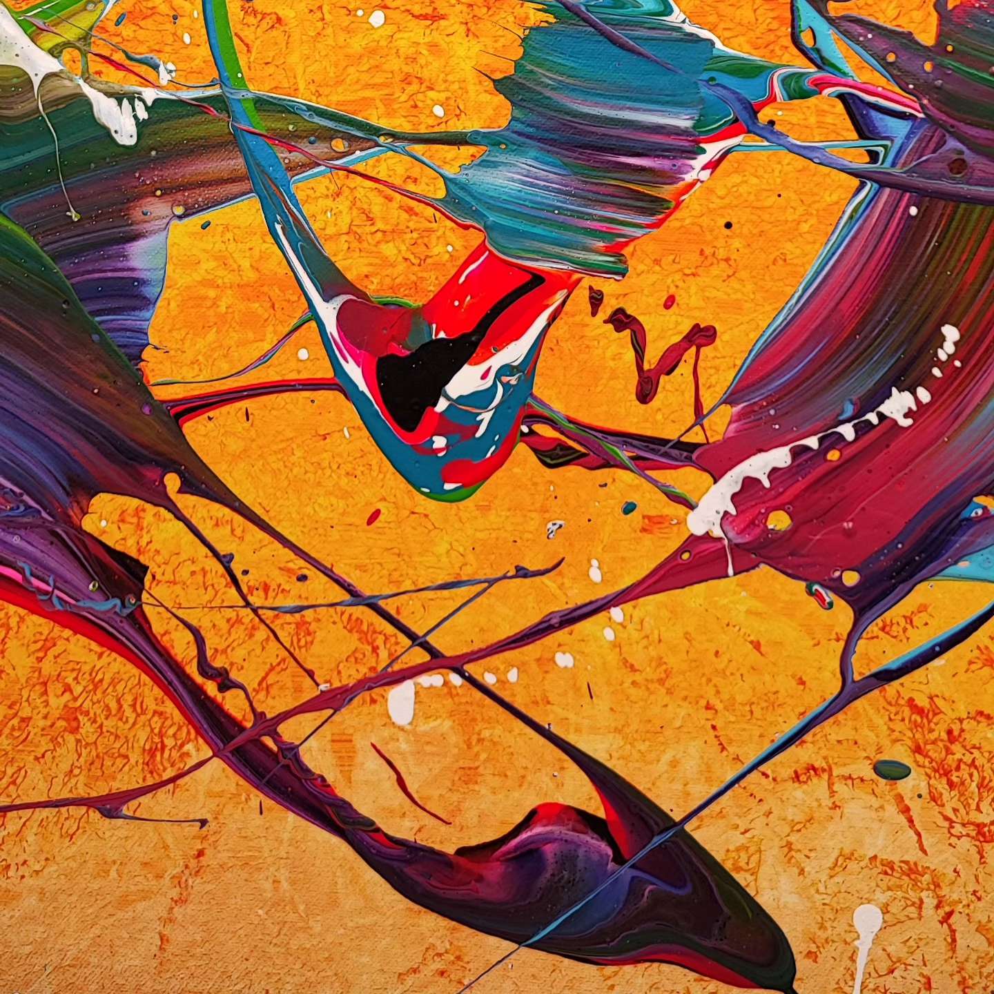 Tropical Storm - 89x116cm - Tableau abstrait moderne coloré