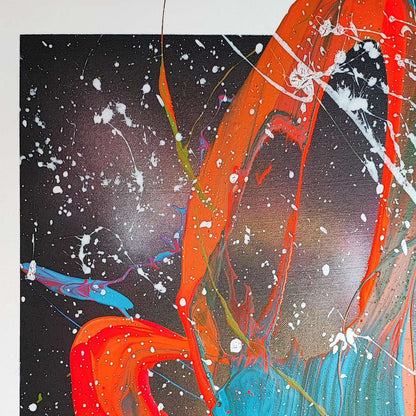 Stellar Storm - 130x97cm - 2024 - Tableau abstrait moderne coloré