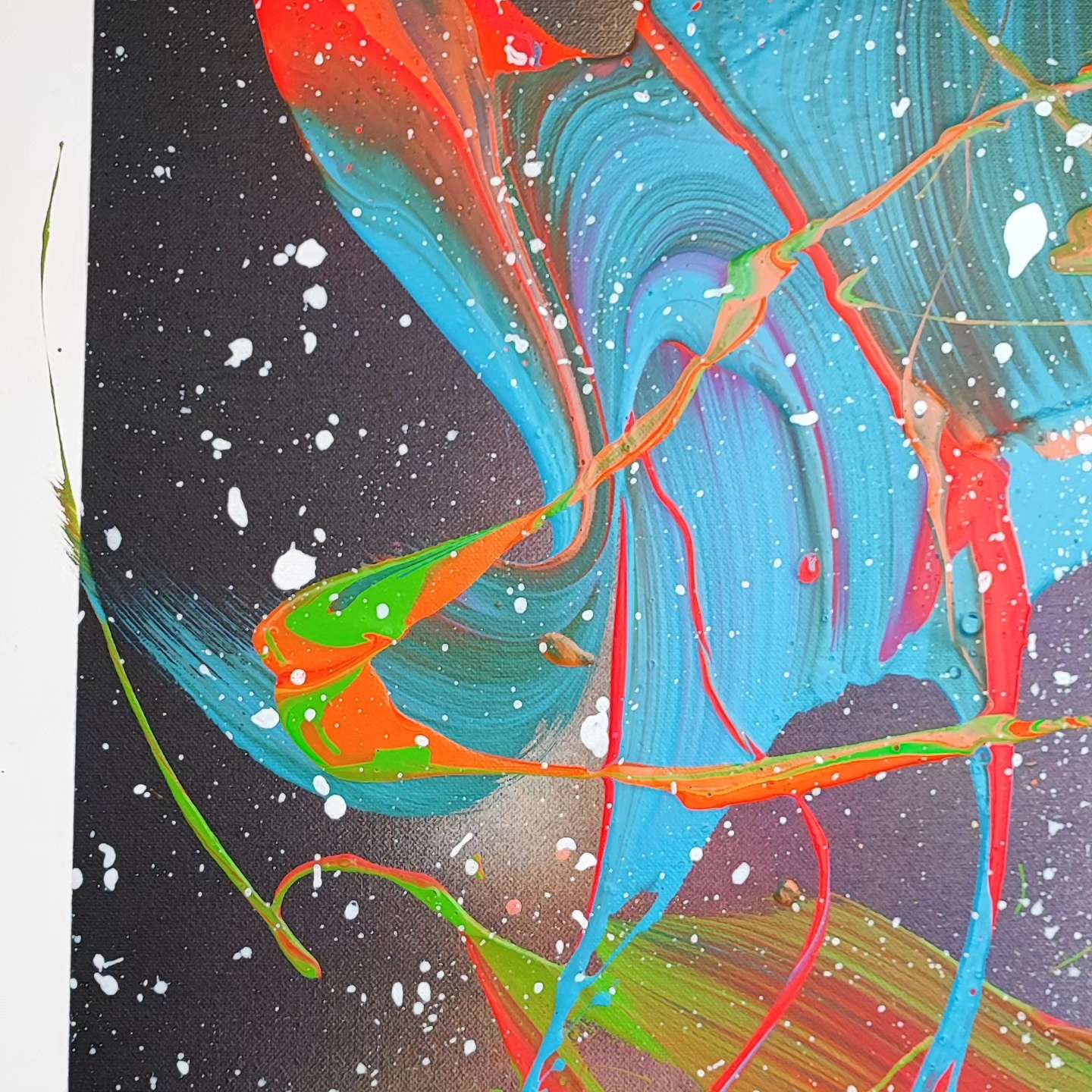 Stellar Storm - 130x97cm - 2024 - Tableau abstrait moderne coloré