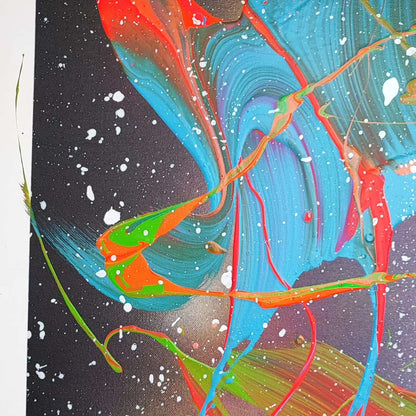 Stellar Storm - 130x97cm - 2024 - Tableau abstrait moderne coloré