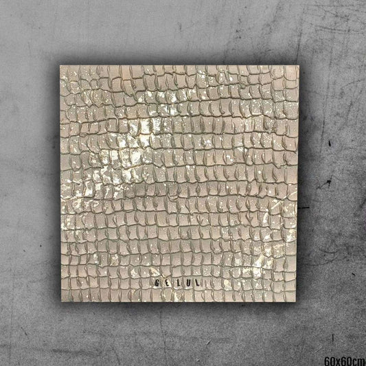 Jet d'or - 60x60 - 2024 - Tableau abstrait moderne en relief doré