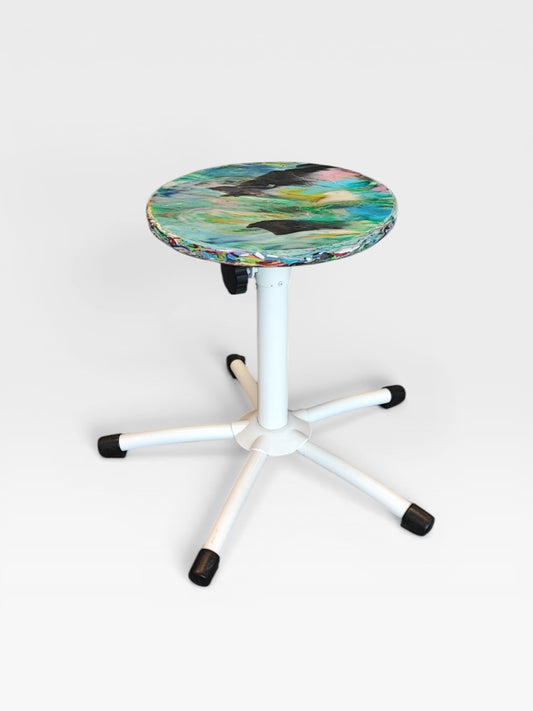 Tabouret d'école upcyclé Nº3