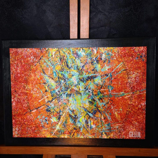 Vulcan - 46x33cm - 2021 - Tableau abstrait moderne coloré