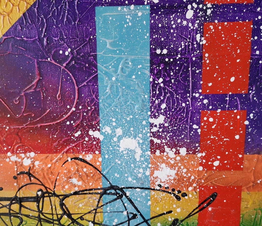 Faille Lisse - 80x60cm - 2021 - Tableau abstrait moderne coloré