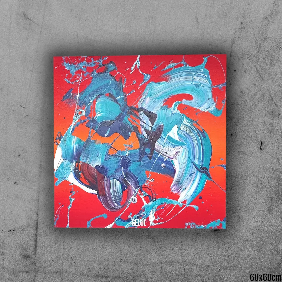 Benguela - 60x60cm - 2023 - Tableau abstrait moderne coloré
