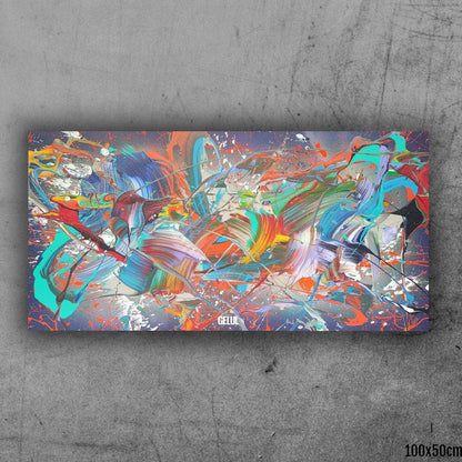 Jet-Stream - 100x50cm - 2023 - Tableau abstrait moderne coloré
