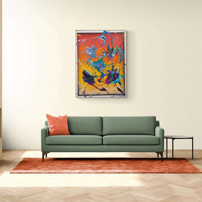 Tropical Storm - 89x116cm - Tableau abstrait moderne coloré