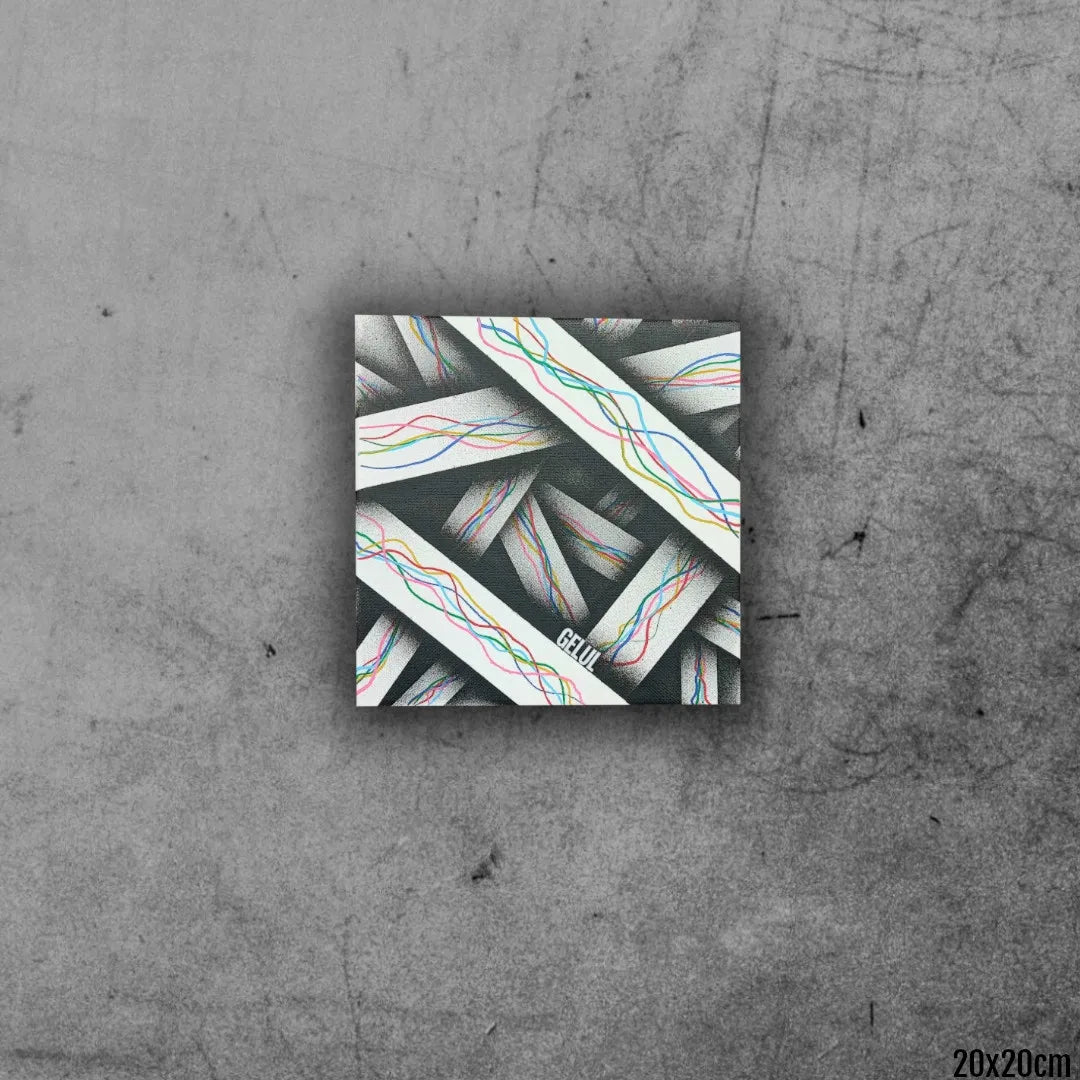 Vortex - 20x20cm - 2023 - Tableau abstrait moderne géométrique