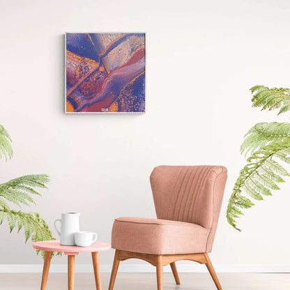 Vu de Déimos - 60x60cm - Tableau abstrait moderne coloré