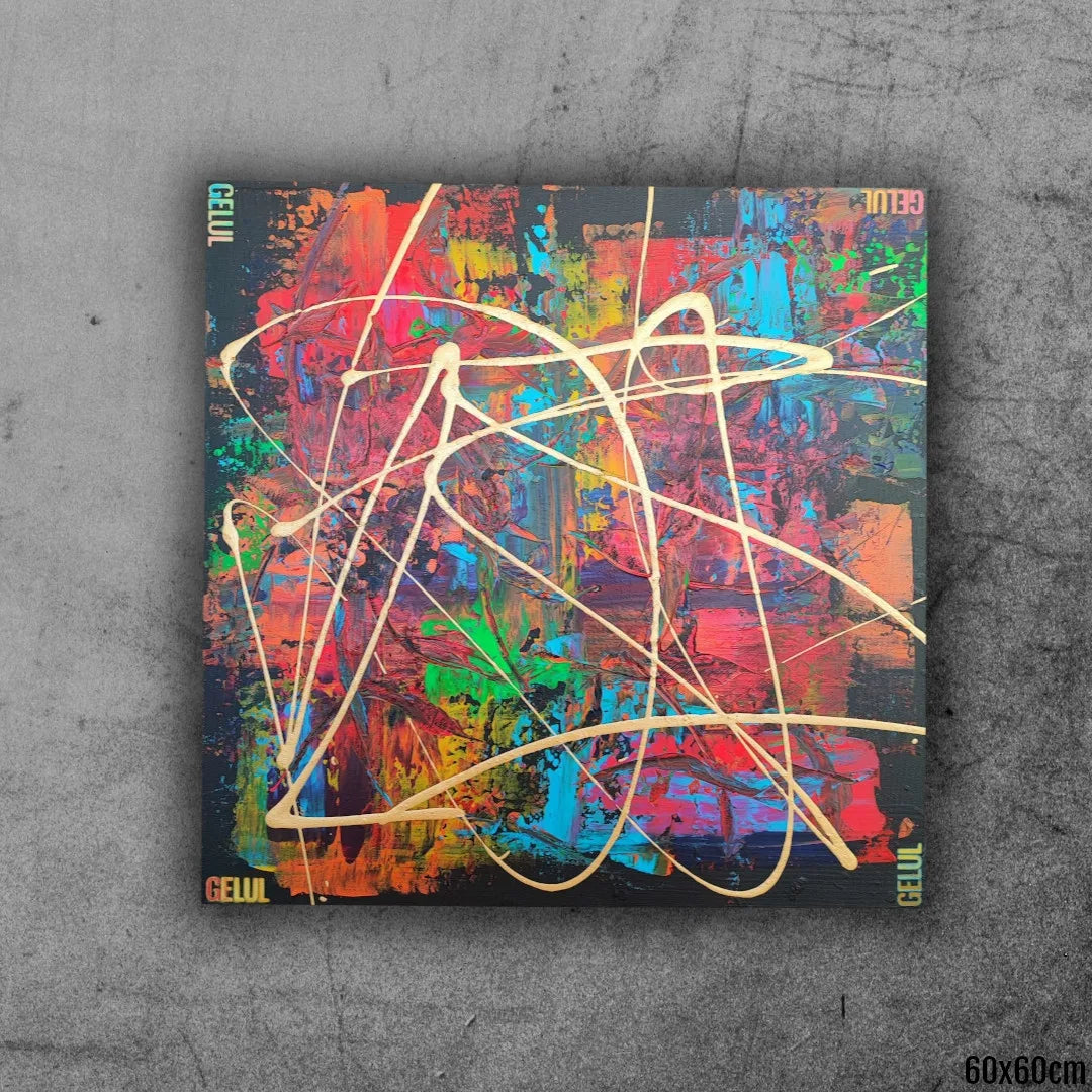 Phoenix 2 - 60x60cm - 2023 - Tableau abstrait moderne coloré