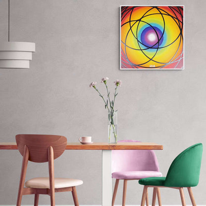 Pendora - 60x60cm - Tableau abstrait moderne coloré